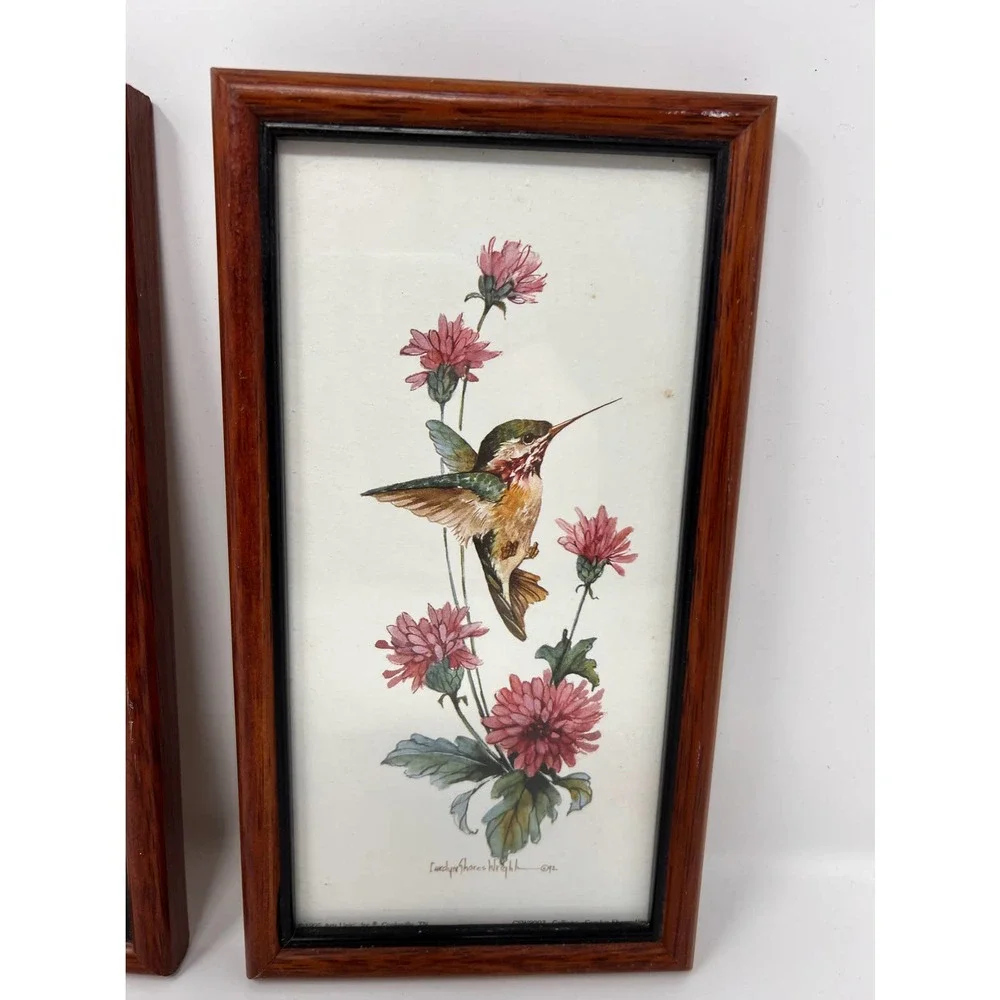 Hummingbird Pictures Set of 2‎ Artist Carolyn Shores Wright 1992 8 1/2